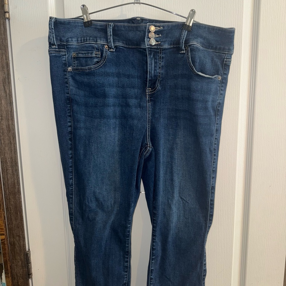 Torrid High Rise Dark Blue Crop Jeans